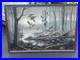 HUGE Letterman Vintage Retro 70s 80s Signed Painting 63 x 43 Duck Geese Flight