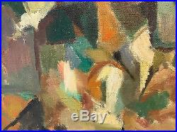 Huge Vintage French Cubist Expressionist Oil Painting Signed & Dated Stunning