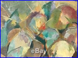 Huge Vintage French Cubist Expressionist Oil Painting Signed & Dated Stunning