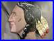HUGE Vintage Folk Art Painted Wooden Native Indian Head Advertising Sign