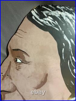 HUGE Vintage Folk Art Painted Wooden Native Indian Head Advertising Sign