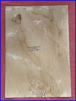 HUNT SLONEM painting and drawing on old paper signed stamped vintage