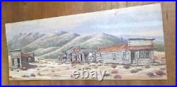 H Harold Hancock Acrylic Painting Signed Rawhide Nevada Large Masterpiece Vtg