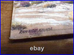 H Harold Hancock Acrylic Painting Signed Rawhide Nevada Large Masterpiece Vtg