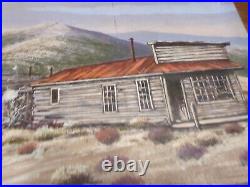 H Harold Hancock Acrylic Painting Signed Rawhide Nevada Large Masterpiece Vtg