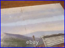 H Harold Hancock Acrylic Painting Signed Rawhide Nevada Large Masterpiece Vtg