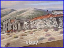 H Harold Hancock Acrylic Painting Signed Rawhide Nevada Large Masterpiece Vtg