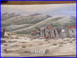 H Harold Hancock Acrylic Painting Signed Rawhide Nevada Large Masterpiece Vtg