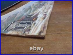 H Harold Hancock Acrylic Painting Signed Rawhide Nevada Large Masterpiece Vtg