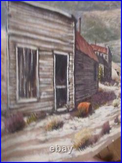 H Harold Hancock Acrylic Painting Signed Rawhide Nevada Large Masterpiece Vtg