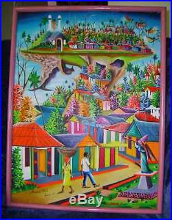 Haitian Painting, Vintage Le Tour de Babel by Maurice Vital