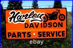 Hand Painted HARLEY DAVIDSON Motorcycle Sign Garage Shop Parts Service Man Cave