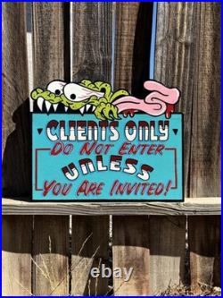 Hand Painted Vintage Tattoo Shop Sign Clients Only Wood Cutout Barber Shop Hand Painted Vintage Tattoo Shop Sign Clients Only Wood Cutout Barber Shop