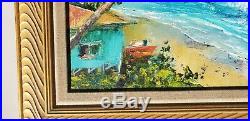 Hawaiian Vintage BEVERLY FETTIG Palette Knife Oil PAINTING of HAWAII Excellent