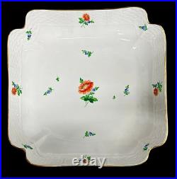 Herend Hvngary Hand Painted Porcelain Aster Ts Square Side/Salad Bowl Signed