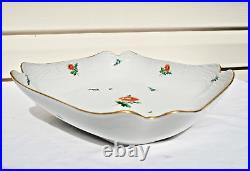 Herend Hvngary Hand Painted Porcelain Aster Ts Square Side/Salad Bowl Signed