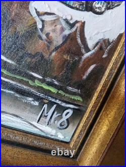 Huge Embellsihed Art- Millennium Falcon Vintage Painting Signed By Mister 8