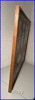 Huntington Signed Folk Art Vintage Oil Painting Cupboard 45Wx37H Amazing