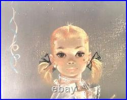 Igor Pantuhoff Big Eyes Girl Original Signed Oil Painting on Canvas Young Artist