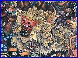 Important Vintage Bali Ubud Painting Signed I Made Sanggra (b. 1942)