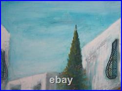 Impressionist Cityscape vintage oil painting signed
