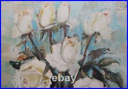Impressionist Still Life with flowers vintage oil painting signed