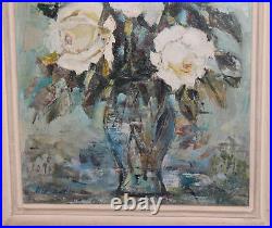Impressionist Still Life with flowers vintage oil painting signed