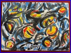 JACKSON POLLOCK oil painting on canvas, vtg stamped signed