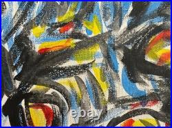 JACKSON POLLOCK oil painting on canvas, vtg stamped signed