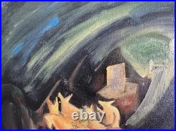 JACKSON POLLOCK oil painting on canvas, vtg stamped signed