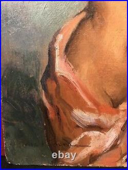 JOSE CRUZ HERRERA Vintage Signed Oil Painting'Beautiful Young Nude
