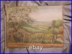 J. ENKEBOLL Vintage 1931 Scenic on 12x9in Cardboard Unframed ORIGINAL RARE FIND