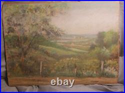 J. ENKEBOLL Vintage 1931 Scenic on 12x9in Cardboard Unframed ORIGINAL RARE FIND