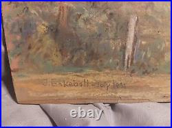 J. ENKEBOLL Vintage 1931 Scenic on 12x9in Cardboard Unframed ORIGINAL RARE FIND