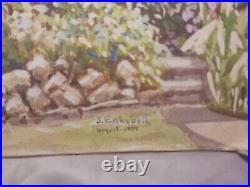 J. ENKEBOLL Vintage 1935 Monument Gardens 12x9in Cardboard Unframed ORIGINALOOAK