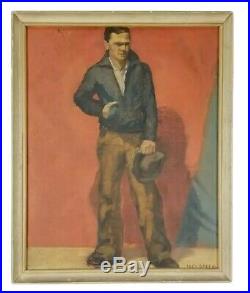 Jack Green California Vintage WPA Era 1930's American Worker Oil Painting Listed