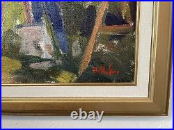 James Jim McVicker Vintage Signed Original Impressionism Painting Garden Scene