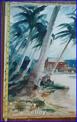 James Milton Sessions Original Watercolor Tropical Beach