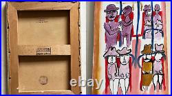 Jean Dubuffet Painting on canvas (handmade) vtg art signed and stamped