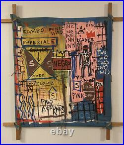 Jean-Michel Basquiat Original Vintage Painting on Canvas 1983 Estate COA. Doc