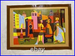 Jean Varda painting on paper (Handmade) signed and stamped vtg