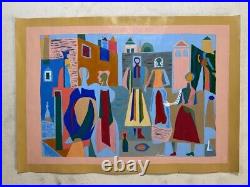 Jean Varda painting on paper (Handmade) signed and stamped vtg