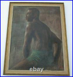 Joe Stiles Antique Vintage African American Portrait Large Male Handsome Man