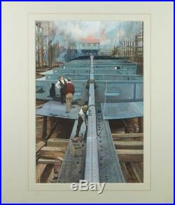 John Berry Watercolour British Industrial Ship Building Ladybird Illustrator