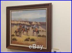 John Stanford Western Cowboy Oil Painting Signed and Framed