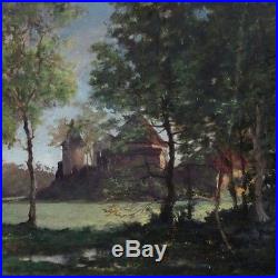 Joseph Romagnol (1893-1981), Vintage French Painting, Landscape, Chateau, Signed