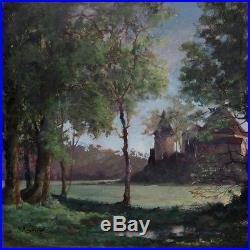 Joseph Romagnol (1893-1981), Vintage French Painting, Landscape, Chateau, Signed
