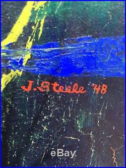 Juliette Steele California Vintage 1948 Abstract Oil Painting