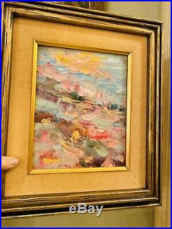 KADLIC Original Oil Painting Abstract Impasto Vintage Gilt Frame 12x14