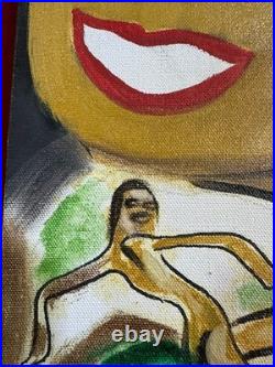 KEES VAN DONGEN oil painting on canvas, vtg stamped signed